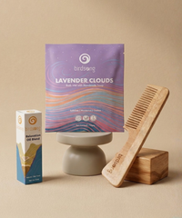 Weekend Ritual Bundle – Neem Wood Hair Comb, Bath Mitt With Soap & Relaxation Oil