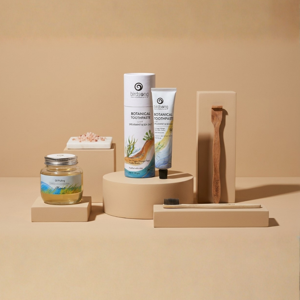 Daily Oral Habits Bundle – Natural Toothpaste, Oil Pulling & Bamboo Toothbrush Set